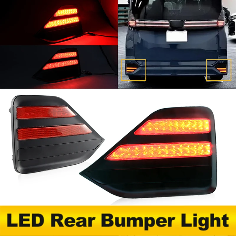 

2x LED Rear Bumper Reflector Lights For Toyota Noah Voxy 90 Series 2022 2023 Braking Driving Lamp Fog Rear Light Car Accessories