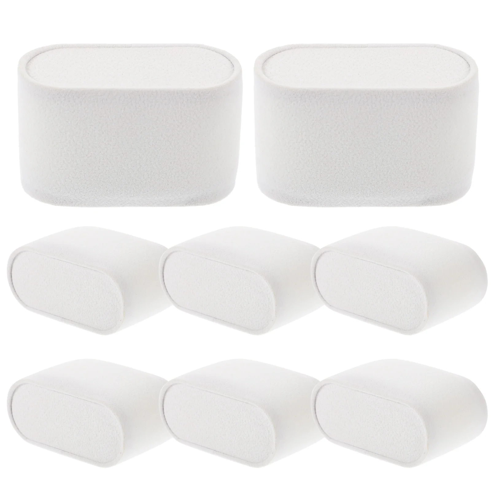 8 قطع من وسائد عرض الساعات الناعمة والمتينة وخفيفة الوزن لتنظيم المجوهرات وحامل سلسلة الإسورة باللون الأبيض للساعات