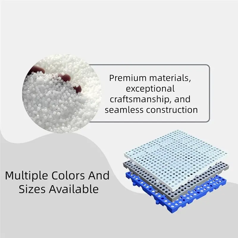 AB34-Moisture-Resistant Plastic Pallet With Breathable Mesh Ventilation, Suitable For Basements, Warehouses