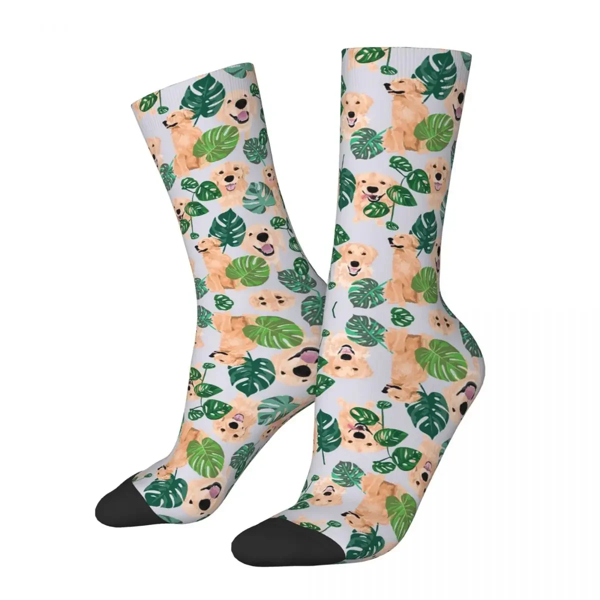 Golden Retriever Tropical Socks Harajuku High Quality Stockings All Season Long Socks Accessories for Man Woman Birthday Present