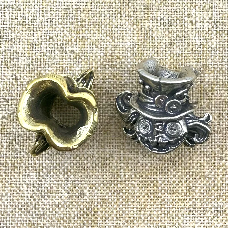 النحاس الوجهين دمية رئيس سكين الخرز EDC DIY Paracord المنسوجة أساور الحبل المعلقات اكسسوارات أداة خارجية الشنق