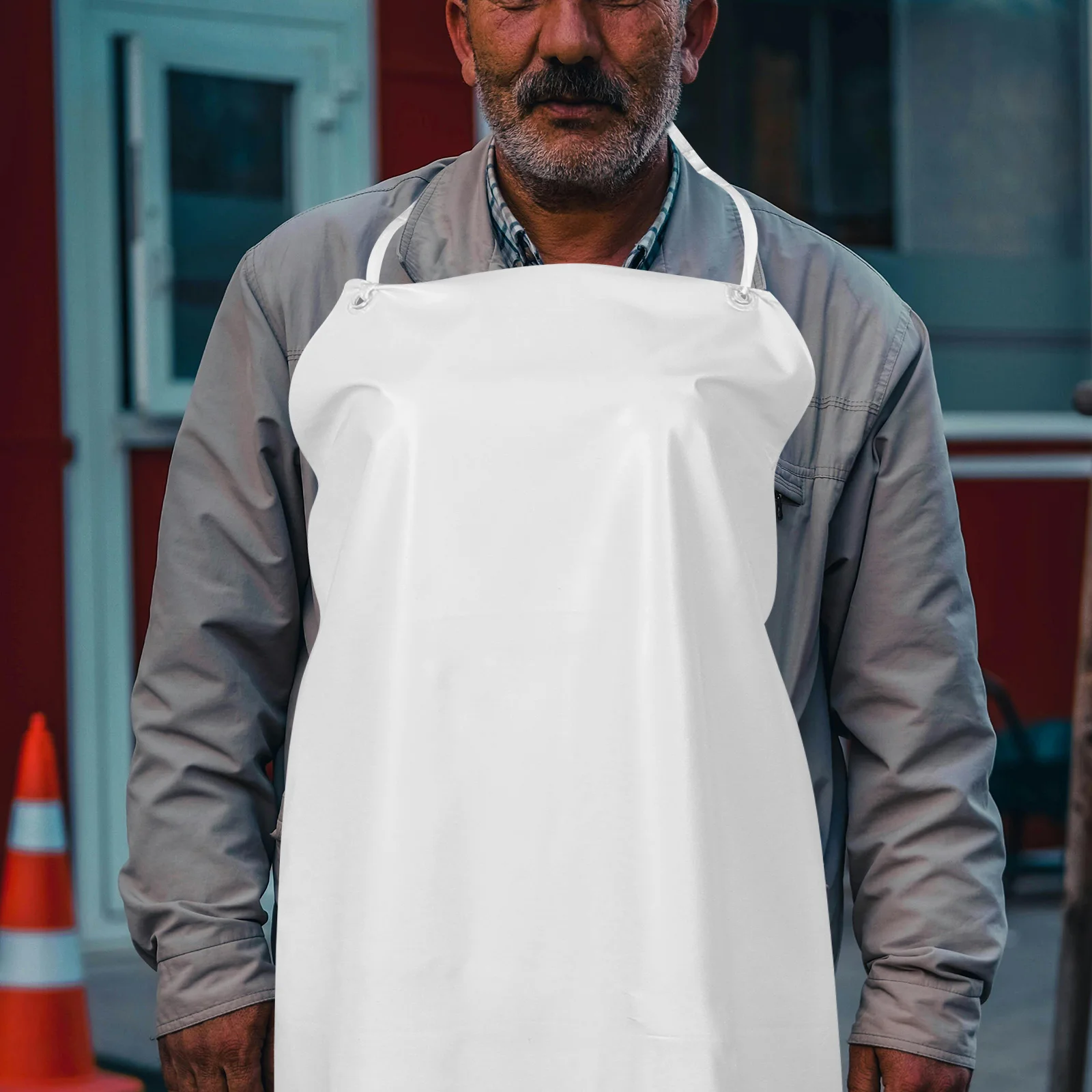 

Waterproof Oilproof PVC Apron Large Size Adjustable Neck Strap Adult Kitchen Waiter Dishwasher Bakery Lab Chemistry