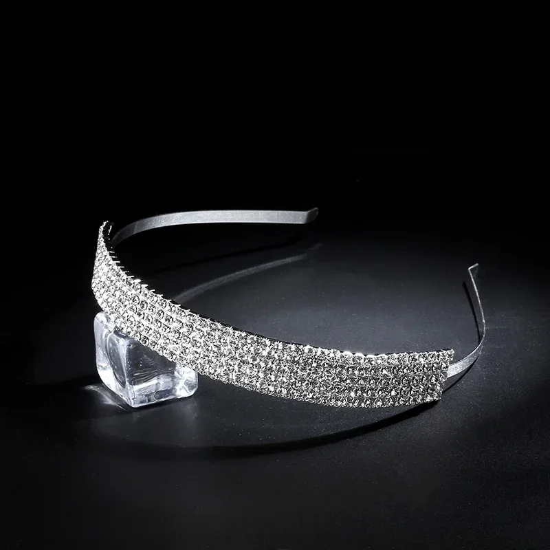 Silver Headband Bling Sparkly Crystal Rhinestone Headband Thin Hair Band Holiday Birthday Gift Short Hair Accessories For Women