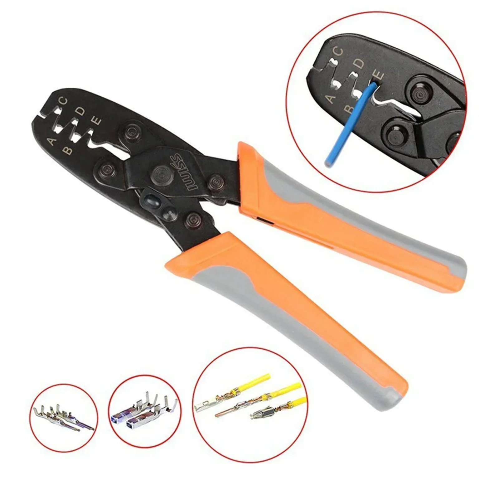 

New IWISS Crimping Pliers Non-insulated Open Wire Barrel Terminal Crimping Tool Wire Crimper Hand Tool Wire Crimper IWS-1424A