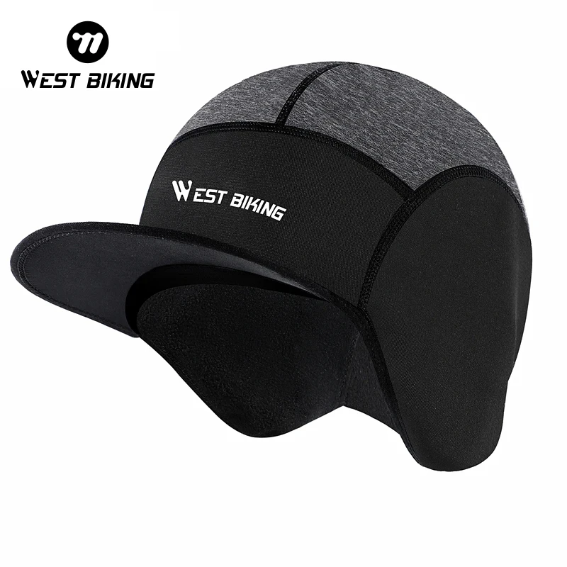 WEST BIKING Cycling Hat Winter Warm Cap Windproof Helmet Liner Motocycle Riding Headwear Earflap Bicycle Sking Running Sport Cap