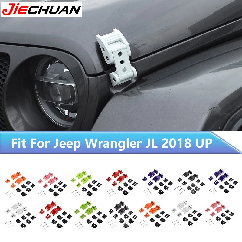 

JIECHUAN Metal Car Engine Hood buckle Hood Latch Catch Cover Kit For Jeep Wrangler JK JL JT Gladiator Auto Exterior Accessories