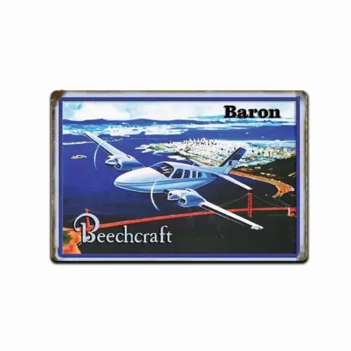 Beechcraft  Sign, Airplane Hangar, Retro Pilot General Aviation Airport Tin Sign tin sign