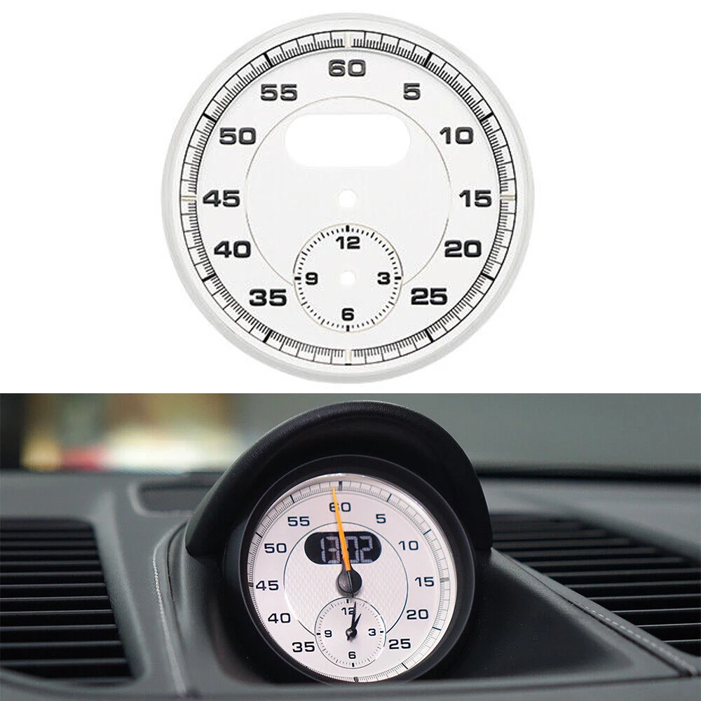 1Pcs White Car Dial Clock Decoration Dial Clock Gauge Chrono For 911 Carrera 991(2013-2019) For Porsche Automotive Accessories