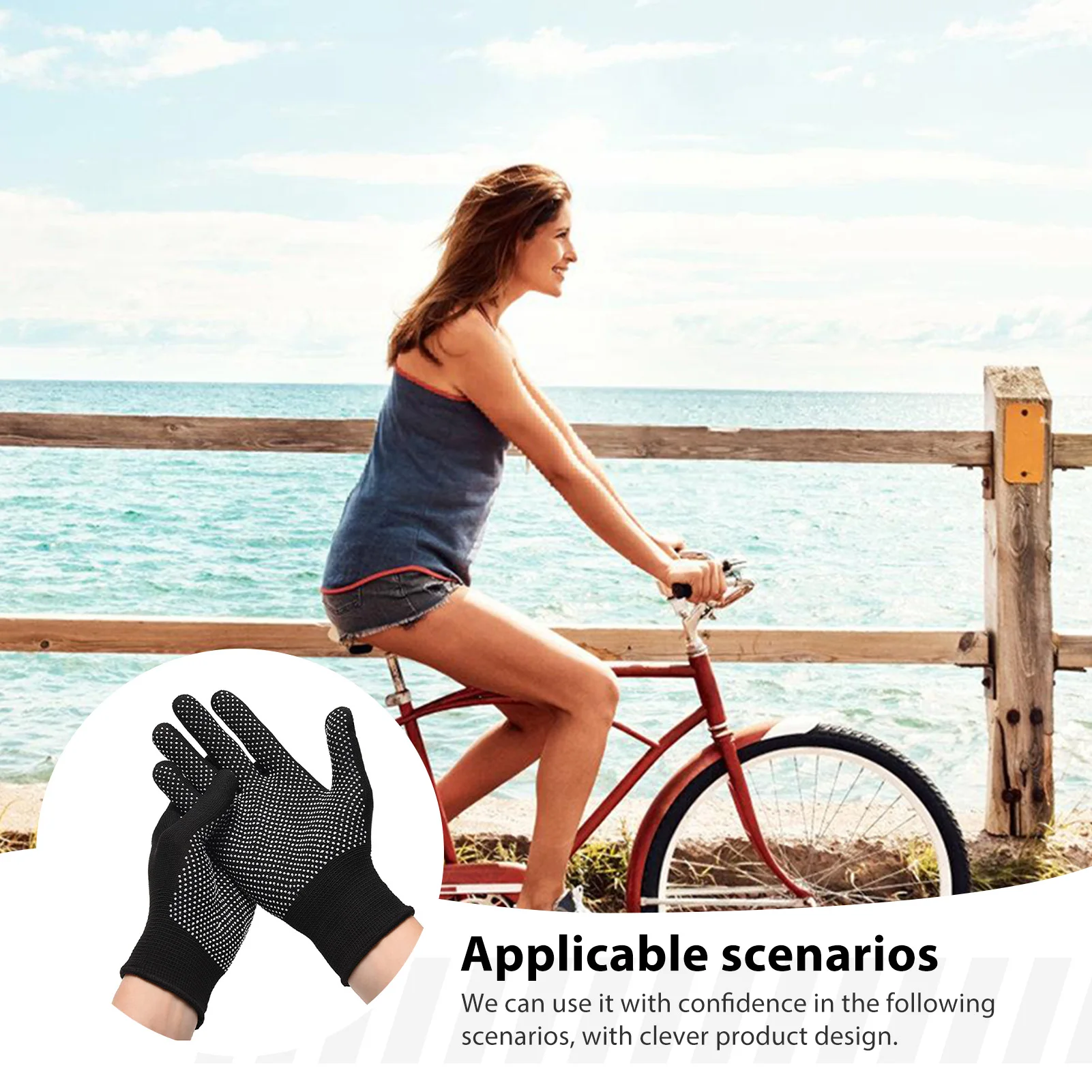 Women's Gloves Summer Sun Protection Breathable Touchscreen Anti-Slip Dotted Work Safety Gear for Outdoor Cycling Gardening