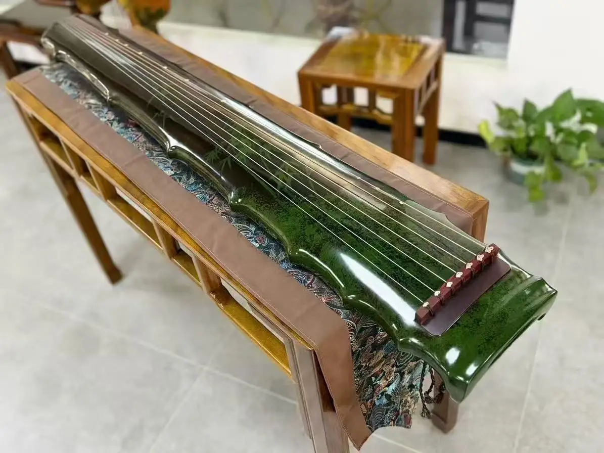 Guqin Bamboo Joint Style, Old Chinese Fir Wood Traditional Chinese String Musical Instrument