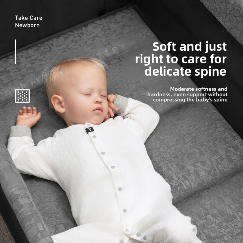 سرير أطفال قابل للطي مع طاولة حفاضات، سرير ربط لحديثي الولادة متعدد الوظائف، سرير هزاز، منتجات العناية بالرضع