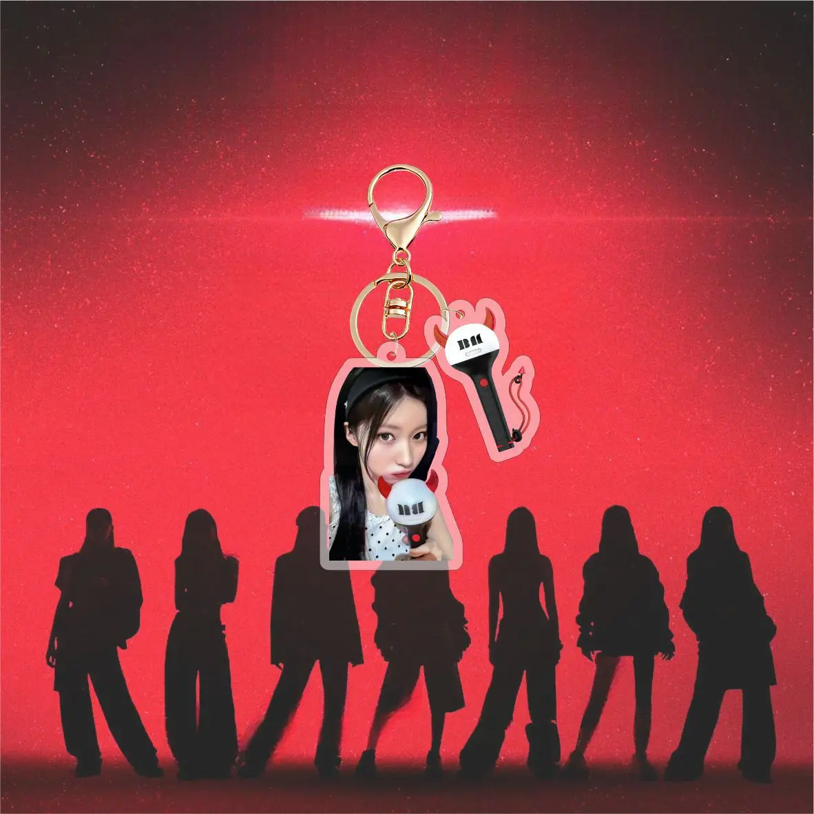 KPOP BABYMONSTER كيرينغ بيمون موضة عصا خفيفة المفاتيح AHYEON RORA Pharita ASA RUKA الاكريليك حلقة رئيسية حقيبة قلادة المشجعين هدية #3