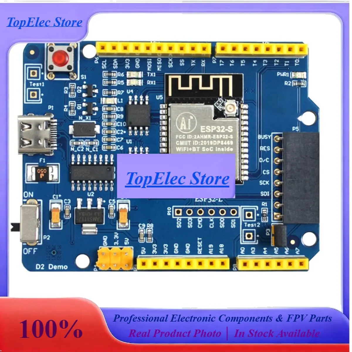 Tops1.02 Inch E-Paper Display Development Kit Eink Driver Board Type-C Interface ESP32 Platform , ESP32-L(C102)