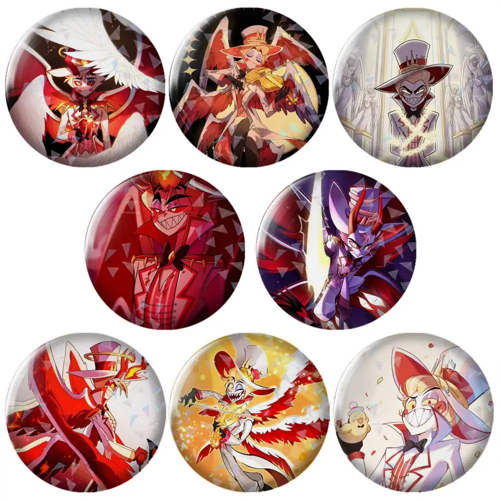 Hazbin Hotel Lucifer-r Brooch Metal Badge Brooch, Fashion Decorative Pins for Hat Bag Clothing Decoration Gift,Souvenir.