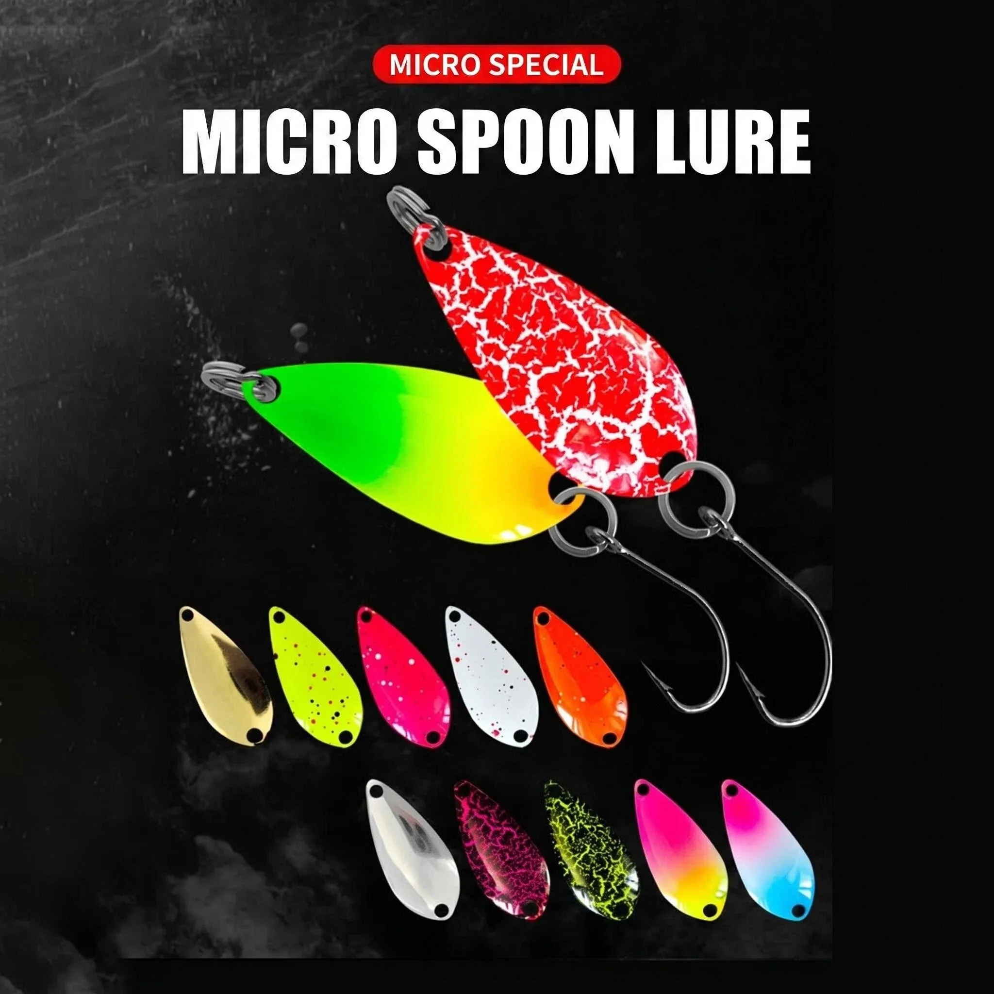 Lure Bait 1.5g 2.5g 3.5g 5g Spoon Shaped Makou Sequin Lure Trout Carp Tiny Fishing Stream Hard Bait Lure