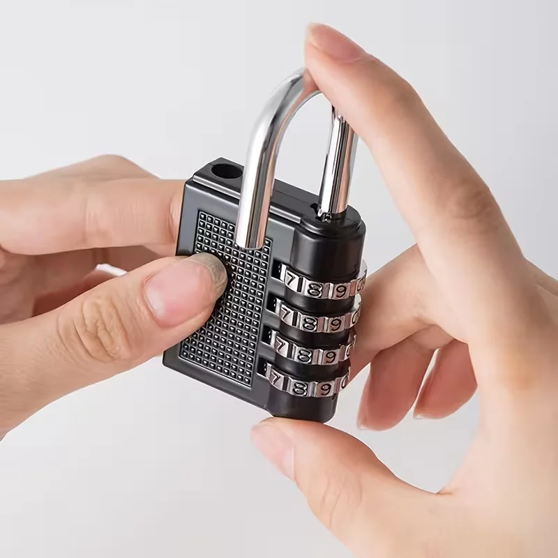 1-PC 4-Dial Heavy-Duty Combination Padlocks, Weather-Resistant Metal Keyless Locks for Gym Lockers, Gates, Storage Units