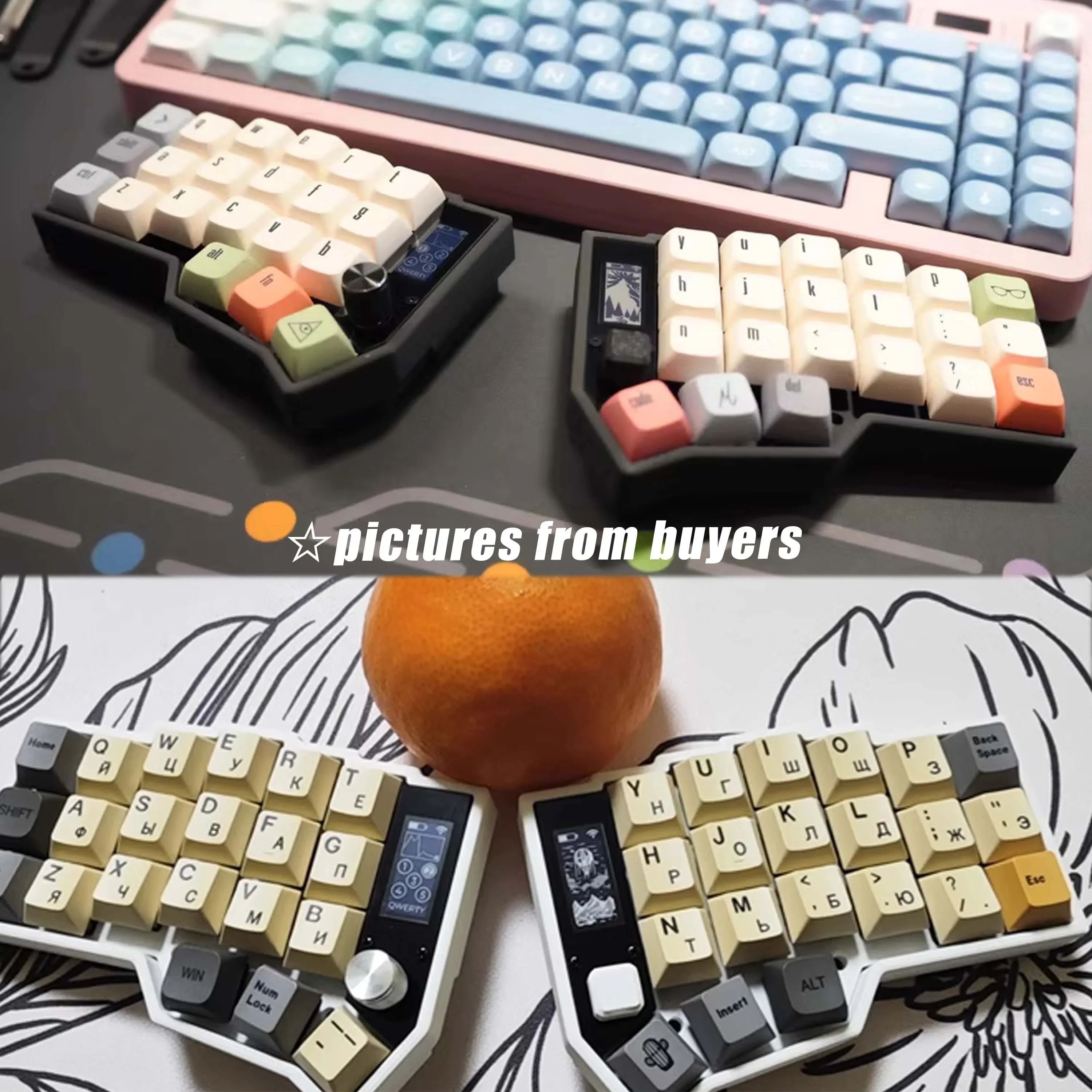 Corne kit de teclado dividido sem fio rgb hotswap personalizar kit de teclado mecânico dividido com botão de tela joystick suporte zmk presente