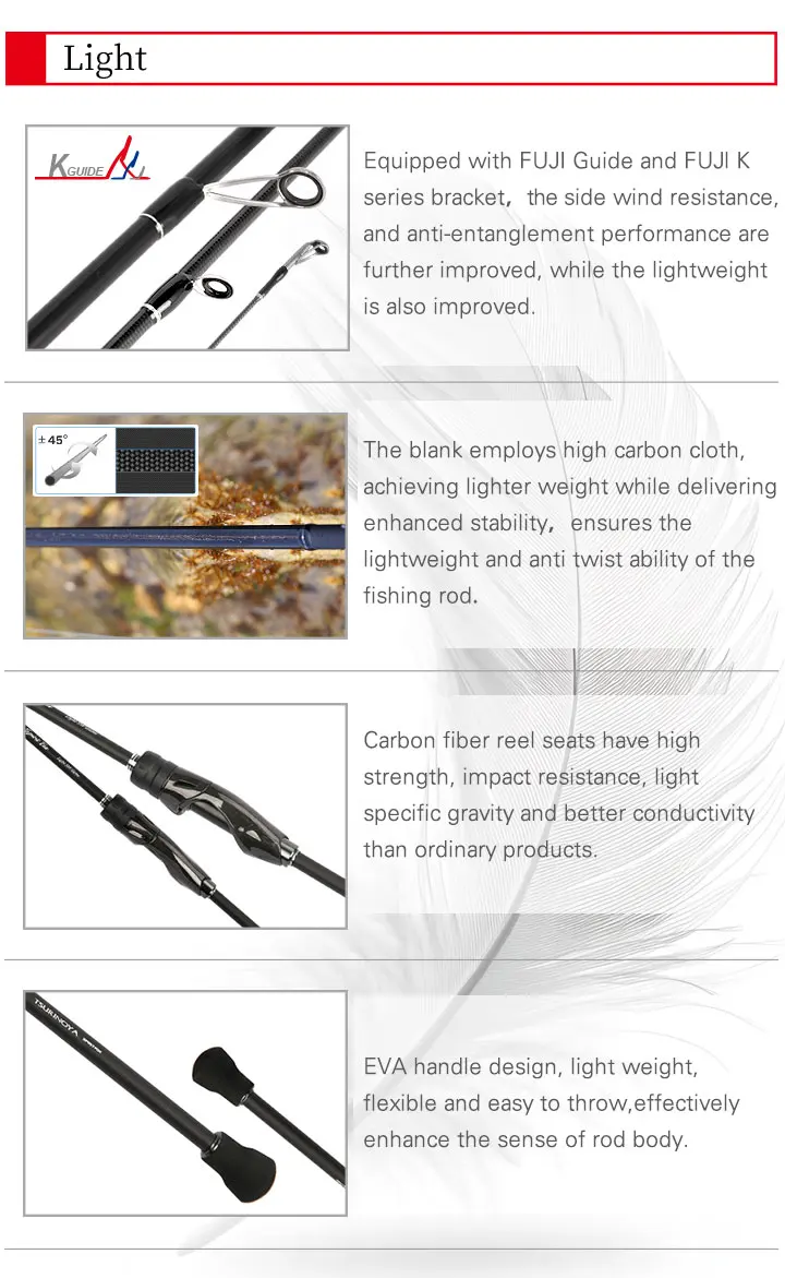 TSURINOYA Ultraleichte AJING Angelrute Spirit Fox S6102L-S S742L S762L Schnelle Aktion ROCKFISH Kleine Köder Leichtes Spinnfischen – Detail 7