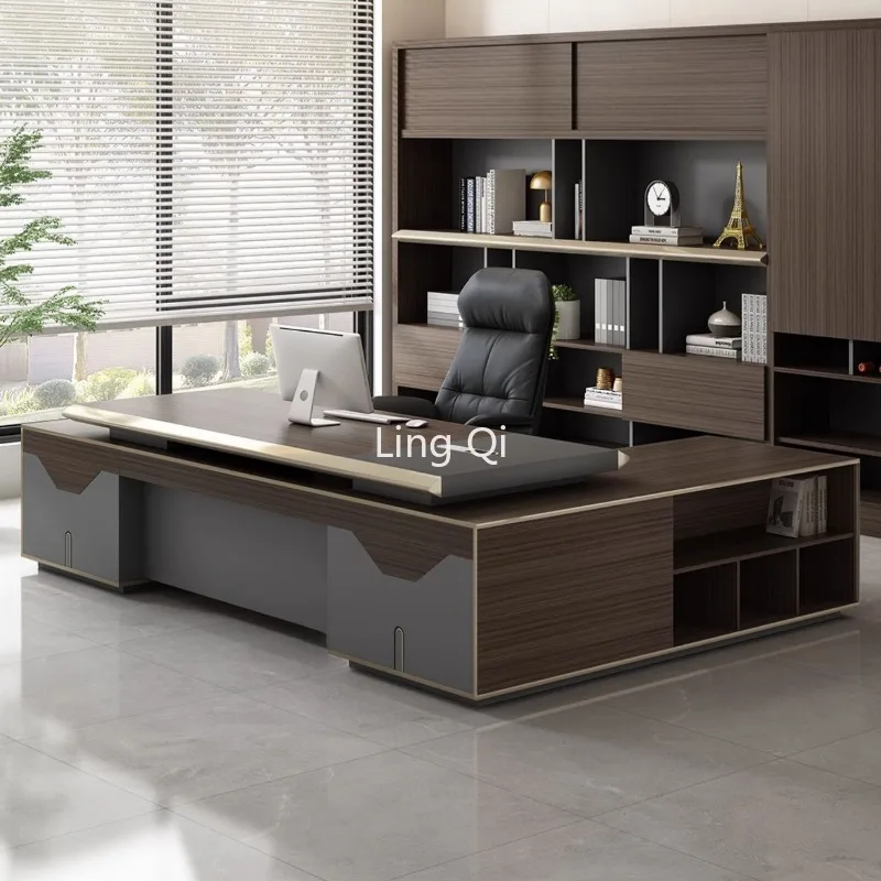 Office Desk Work Dressing Table Writing Computer Desks Gaming Tables Bedroom Home L Shaped Workshop Professional Furniture Boss image 4