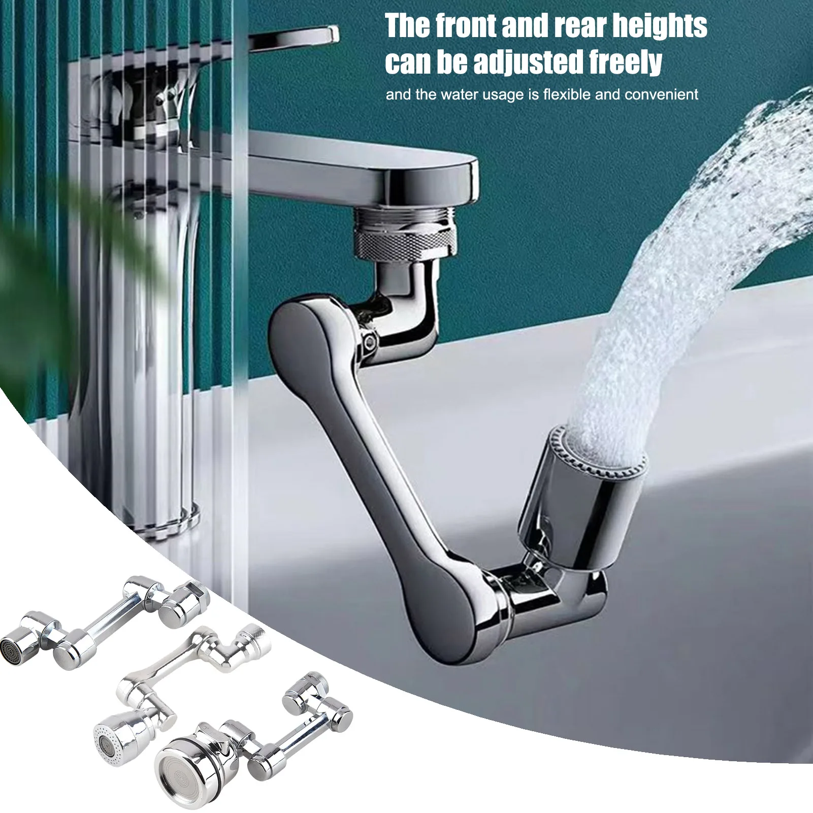 1080 Rotatable Faucet Spray Head Wash Basin Kitchen Tap Extender Adapter Universal Splash Filter Nozzle Flexible Faucets Sprayer