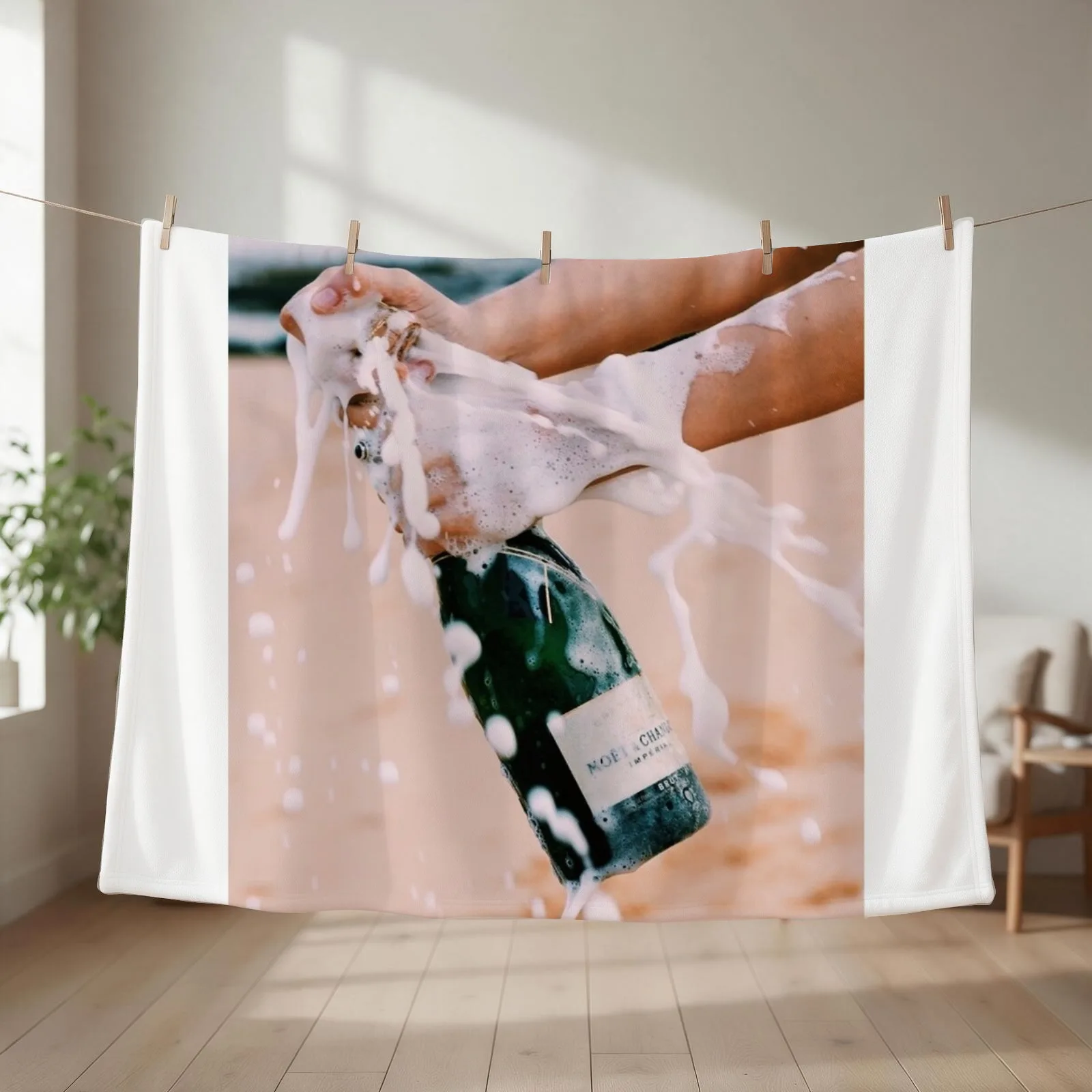 POPPIN BOTTLES Throw Blanket couch cozy soft plush fuzzy picnic outdoor blanket