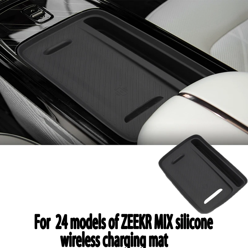 Es adecuado para 24 modelos de ZEEKR MIX, tapete de carga inalámbrico de silicona, tapete de carga para coche antideslizante y a prueba de polvo para el interior del coche.