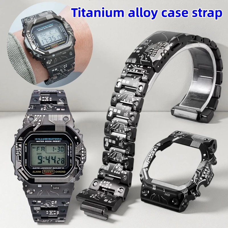 

Корпус и ремешок из титанового сплава 5600 5610 для Casio G-Shock DW5600 GWM5610 GMW-B5000, модифицированный металлический безель, комплект аксессуаров для часов.
