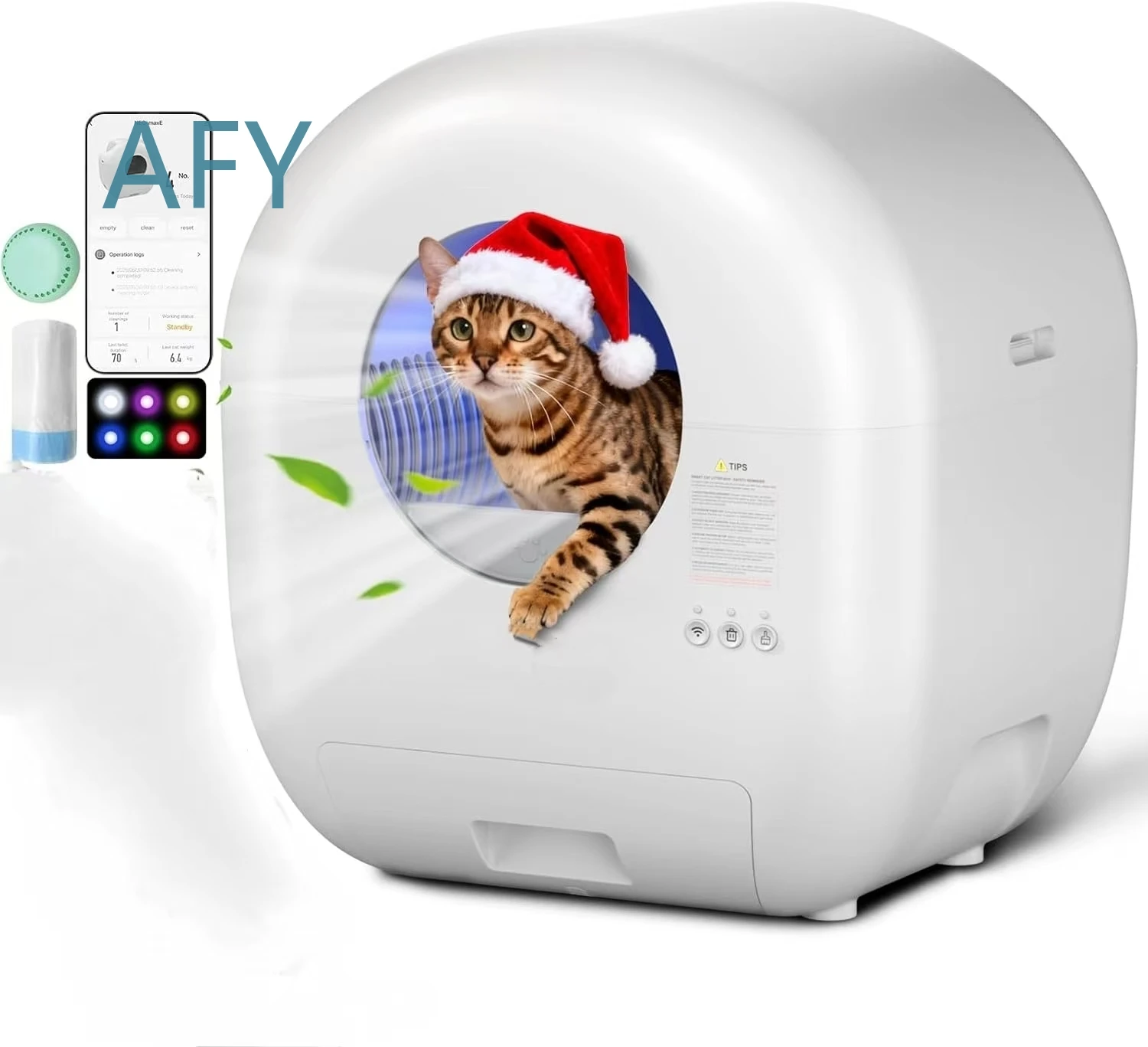 Self Cleaning Litter Box 76L for Automatic Cat Litter Box for APP Control Low Noise Smart Cat Litter Box for Multiple Cats