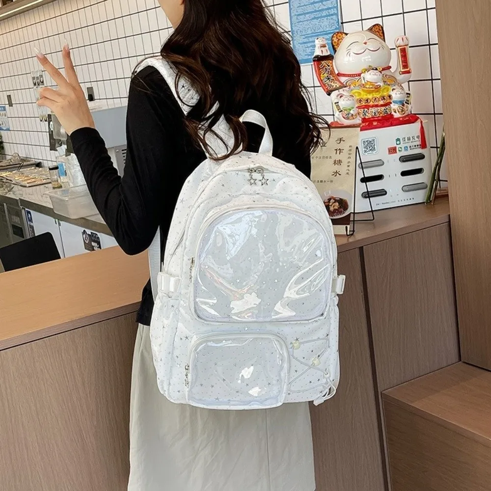 Cute Oxford Cloth Star Backpack Y2k Jk Students School Bag Lolita Harajuku Transparent Itabag School
