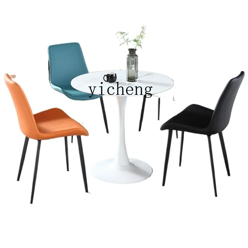 

Stone Plate Dining Table Reception Simple Negotiation Table and Chair Combination Outdoor Balcony Leisure Small round Table