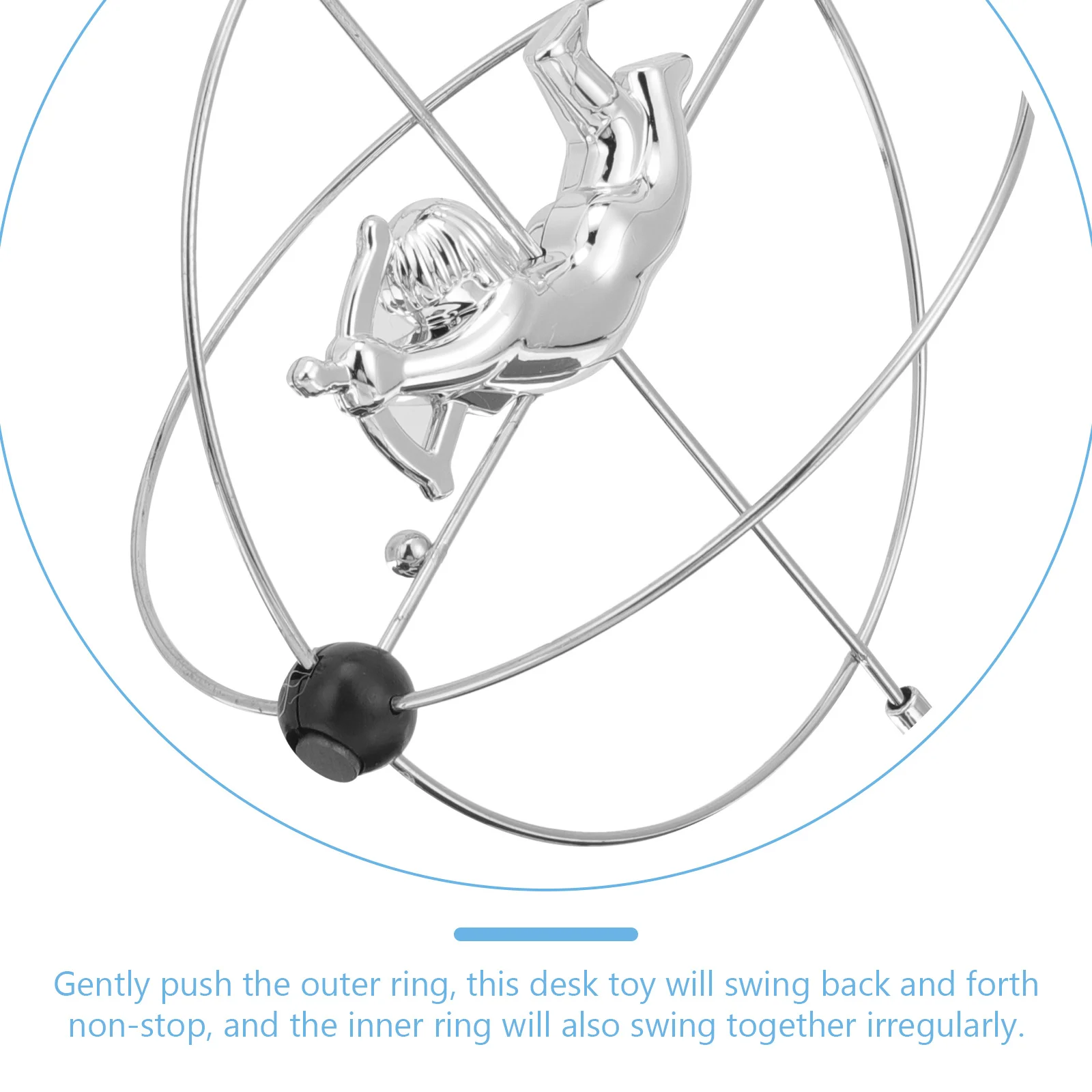 

Work Desk Executive Toys Perpetual Motion Swing Decoration Device Decorative Silver Office Home