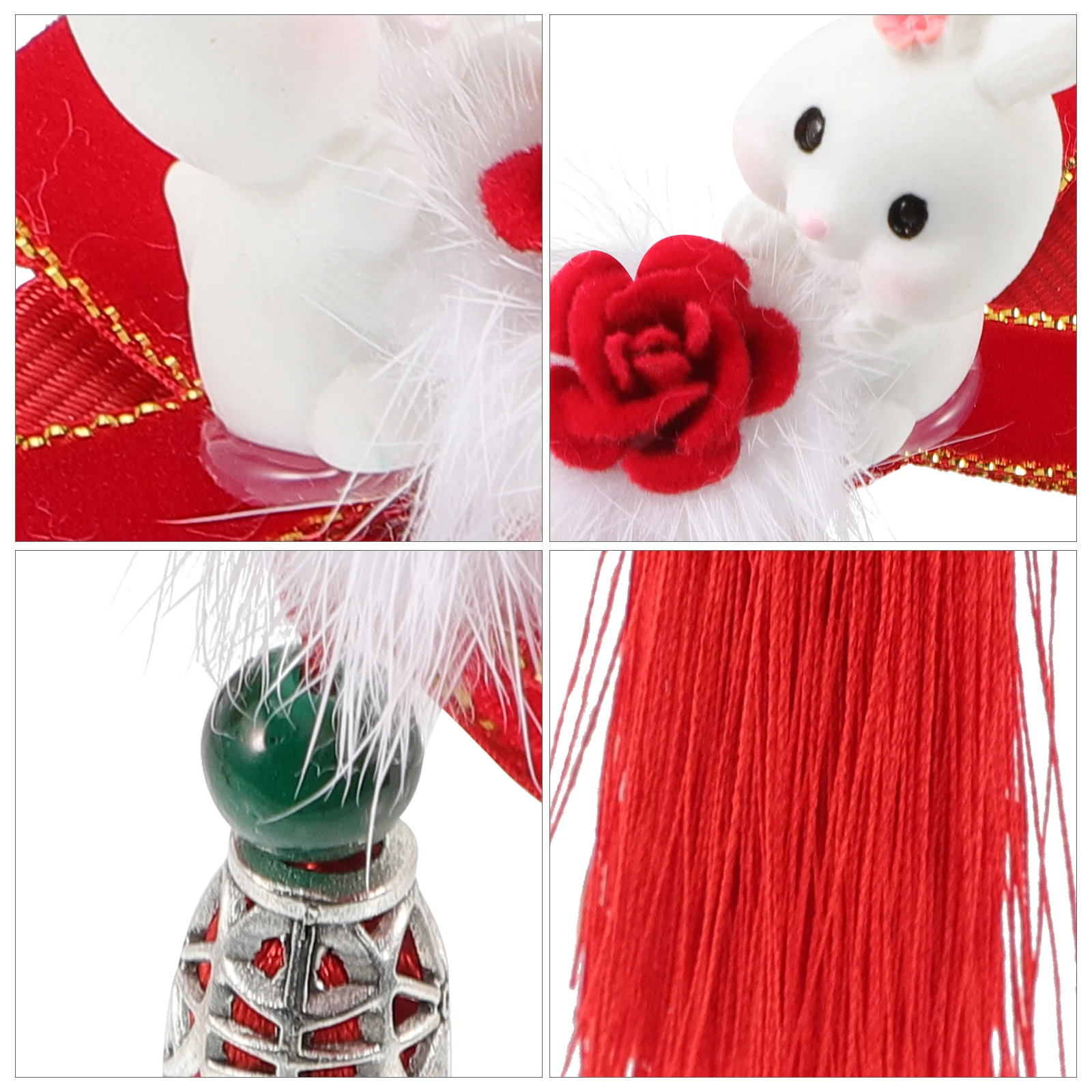 

2 шт., заколки в виде кролика, китайский стиль, дизайн с кисточками, детские заколки для волос для девочек, вечерние школьные праздничные мероприятия, яркие цветные волосы