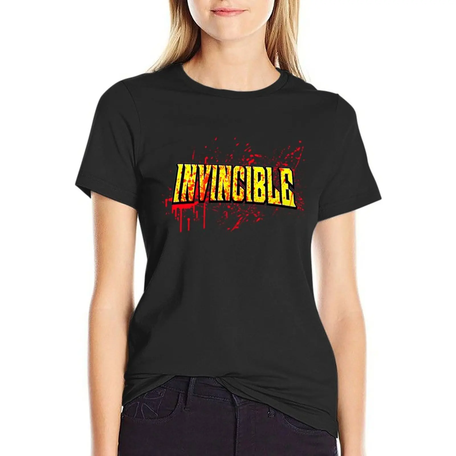 

Invincible T-ShirtInvincible Blood Splat Logo T-shirt Blouse kawaii clothes funny black t shirts for Women