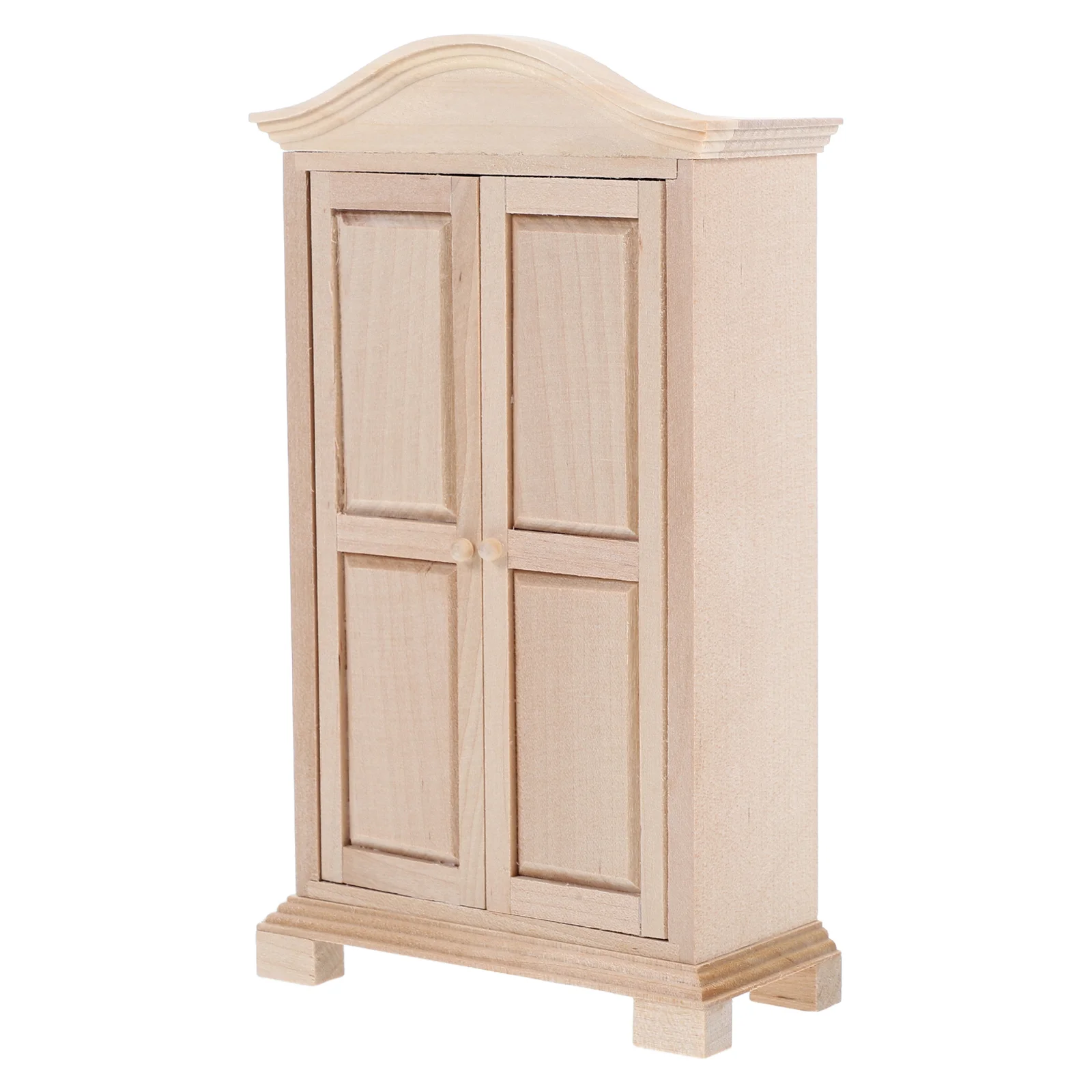 Mini Wardrobe Ornaments Miniature Furniture Home Accents Decor Wooden Cabinet House Light Decorations for Model