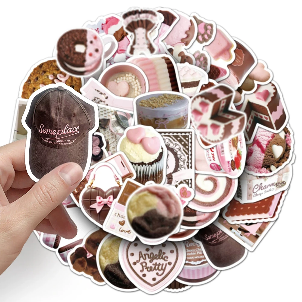 10/30/50pcs Cute Pink Brown Graffiti Stickers INS Style Aesthetic Sticker DIY Scrapbooking Laptop Phone Guitar Girls Decals Toy