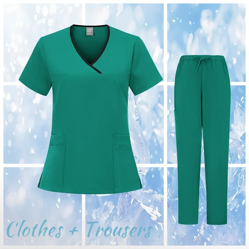 Uniforme de dentiste à manches courtes, résistant aux rides, sablage, UC, soins infirmiers, salon de beauté, clinique de pharmacie, ensemble chirurgical
