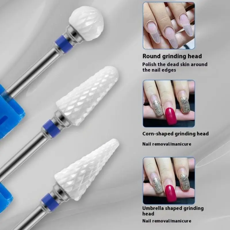 Foret à ongles en céramique et acier inoxydable, fraise pour manucure et pédicure, limes à ongles, tampon, équipement d'art des ongles, accessoire