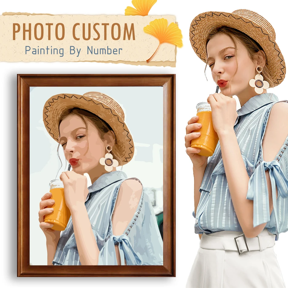 24/36/48 Color Paint By Number Customized Photo Drawing Landscape Family Photos Personalized Paint By Numbers Wall Decor Picture
