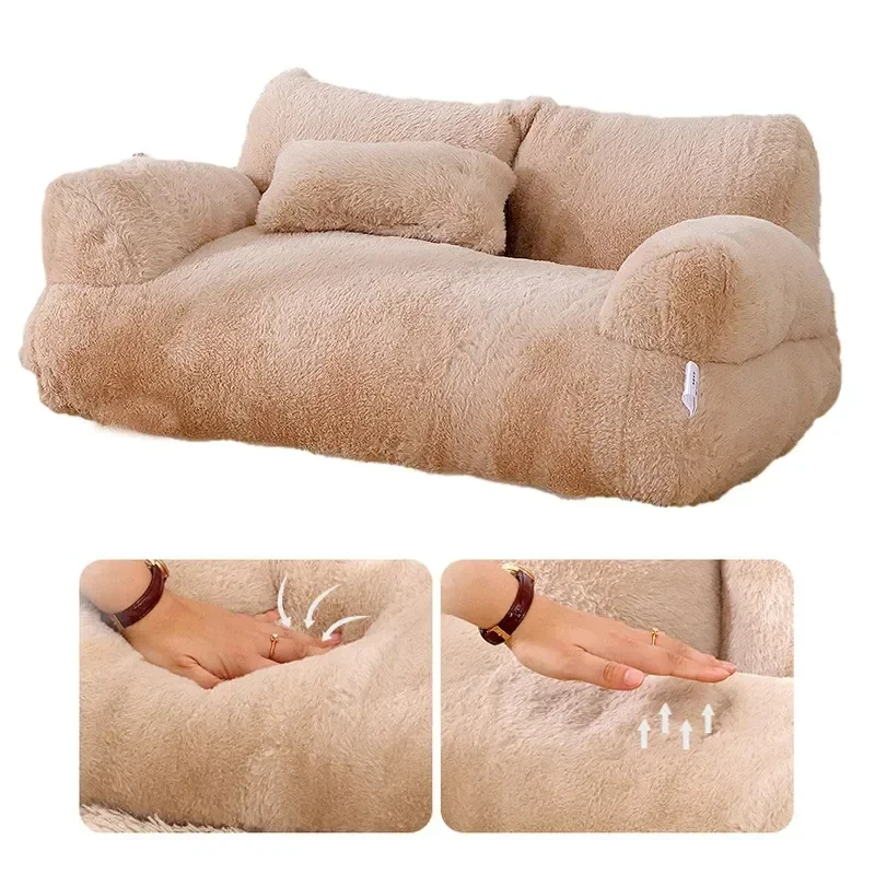 Soft Plush Luxury Cat Bed Sofa Winter Warm Cat Nest Pet Bed for Small Medium Dogs Cats Comfortable Plush Puppy Bed Pet Supplies