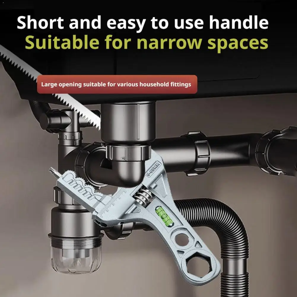 Multifunctional Sink Bathroom Wrench Toilet Faucets Repairs Wrench 6-68mm Large Opening Adjustable Water Pipes Wrench