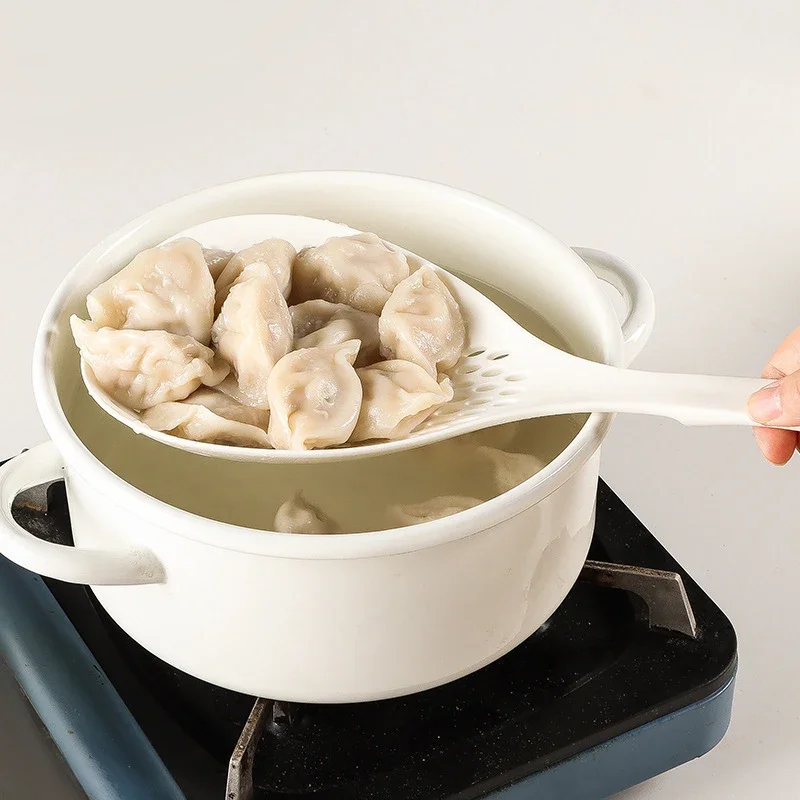 المنزل المطبخ ملعقة تسرب كبيرة متعددة الأغراض الصيد المعكرونة مقبض طويل عدم الانزلاق مصفاة مستديرة تجفيف صديقة للبيئة