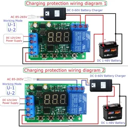 DC 3-60V Battery Charger Discharger Control Undervoltage Overvoltage Protection Board Auto Cut Off for UPS Lead-Acid 18650