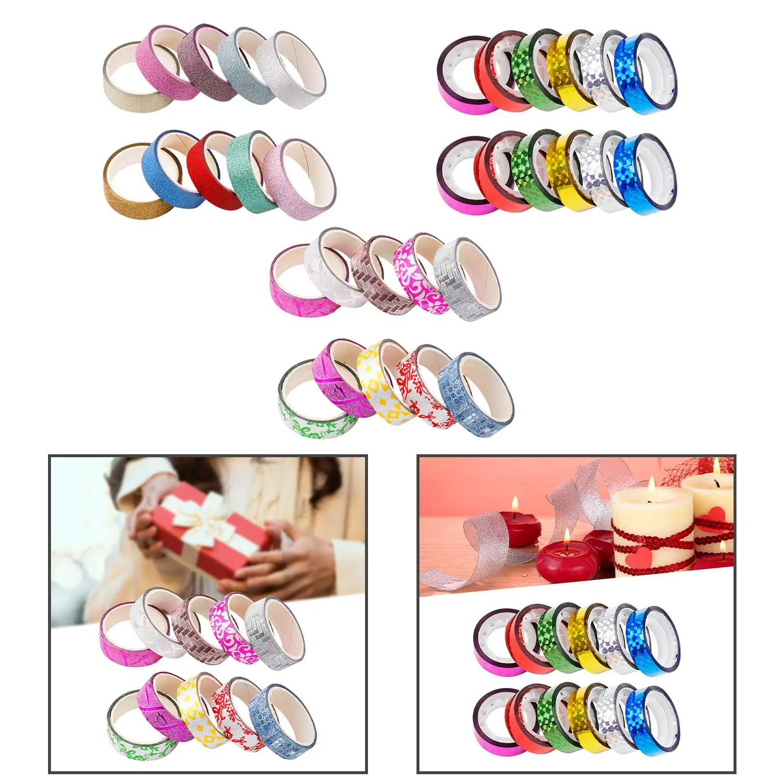 

10x Valentine's Day Tapes 6.6ft Washi Tape Set for Gift Wrapping Card Making