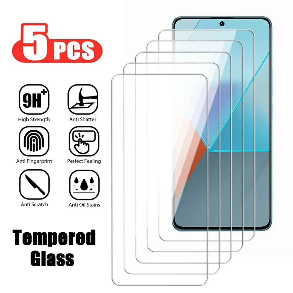 

5PCS Tempered Glass For Samsung Galaxy S24 Ultra A54 A14 A13 A53 A34 A33 A52 5G S23 Plus Screen Protector on Samsung A32 A22 S24