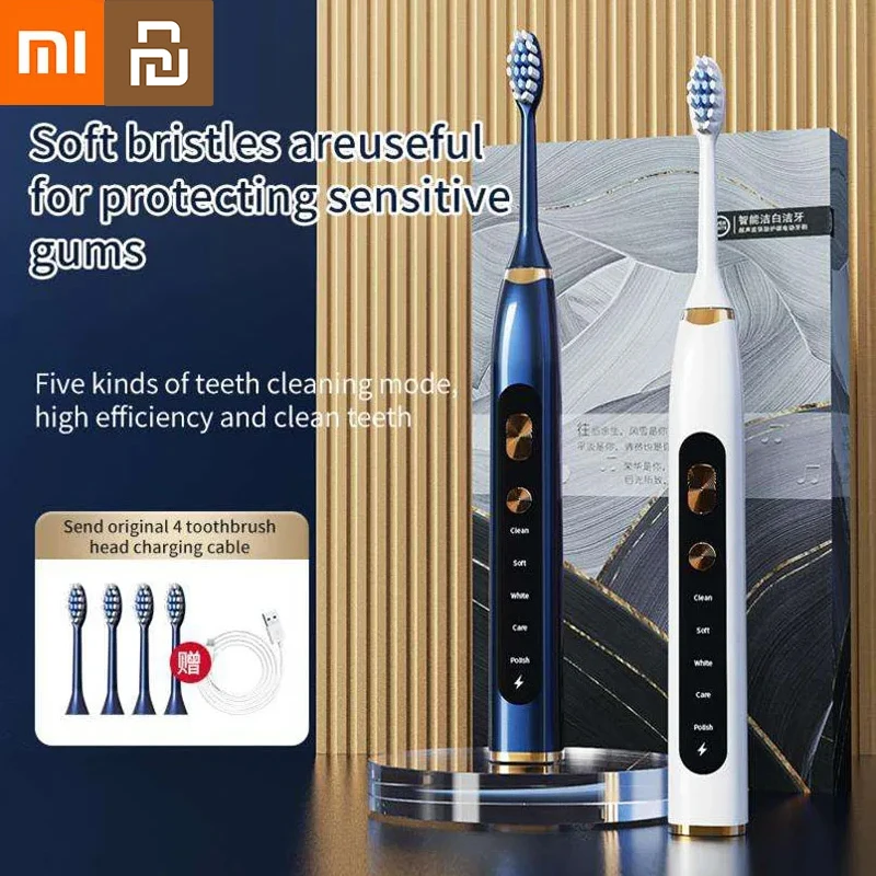 Xiaomi Youpin Electric Sonic Toothbrush 5 Modes Teeth Whitening USB Rechargeable IPX7 Waterproof Adult Electric Toothbrush Set