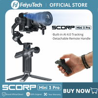 FeiyuTech SCORP Mini 3 Pro Gimbal Stabilizer with AI 4.0 Tracking Detachable Handle for Mirrorless Action Cameras Smartphone