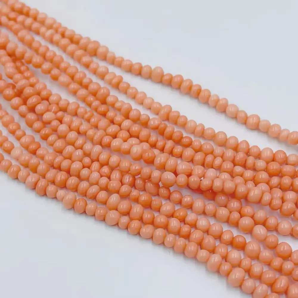 4-5mm Light Orange Potato Shape Jewelry Making Diy Natural Sea Bamboo Coral Loose Seed Beads 38cm