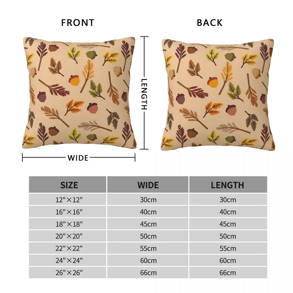 Yellow Autumn Seamless Pattern Pillowcase Cushion Comfort Throw Pillow Sofa Decorative Cushions Used Home Bedroom Living Room