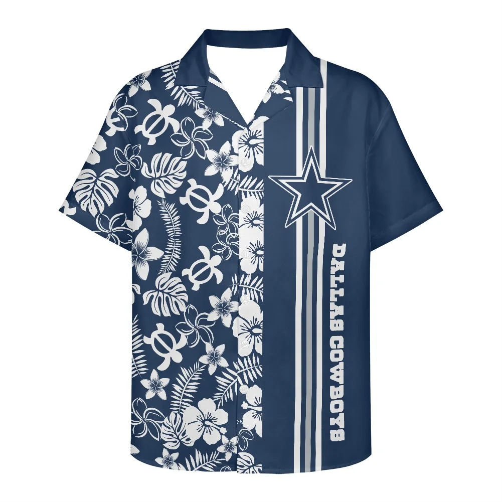 

2022 New Design Samoa Men Summer Button Down Short Sleeve Lapel Shirt Men's Clothing Frangipani Pattern Team Logo Print Shirt