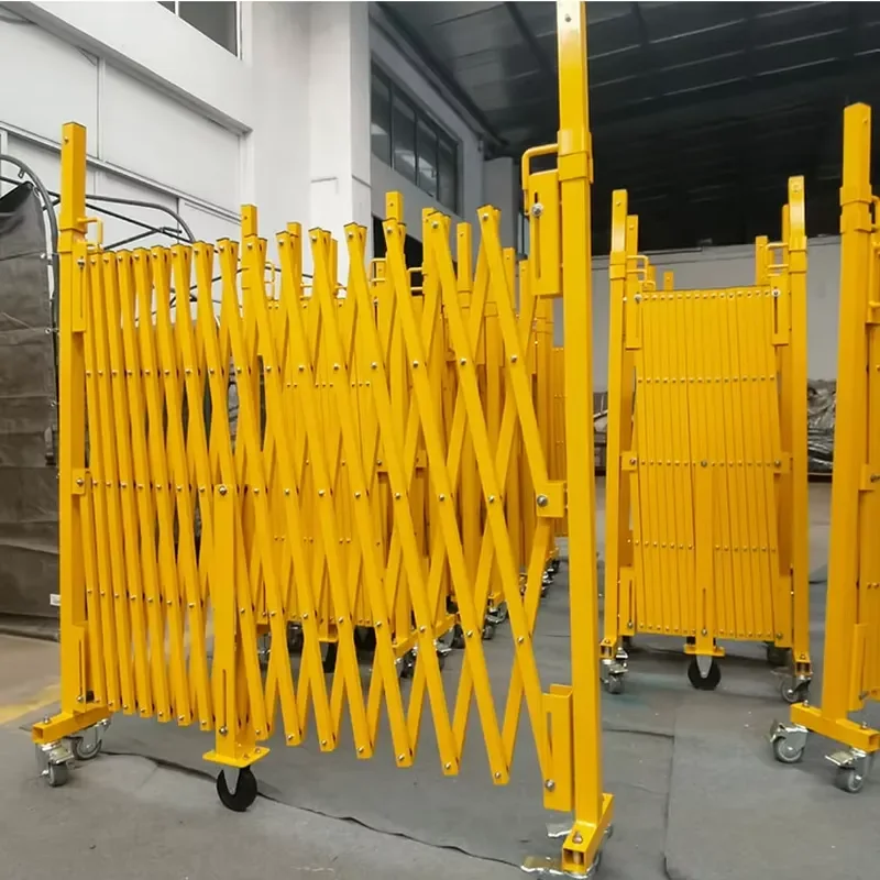 Road Portable Retractable Barricade Fence Temporary Crowd Control Mobile Aluminum Folding Security Gate 6000x1600mm Power